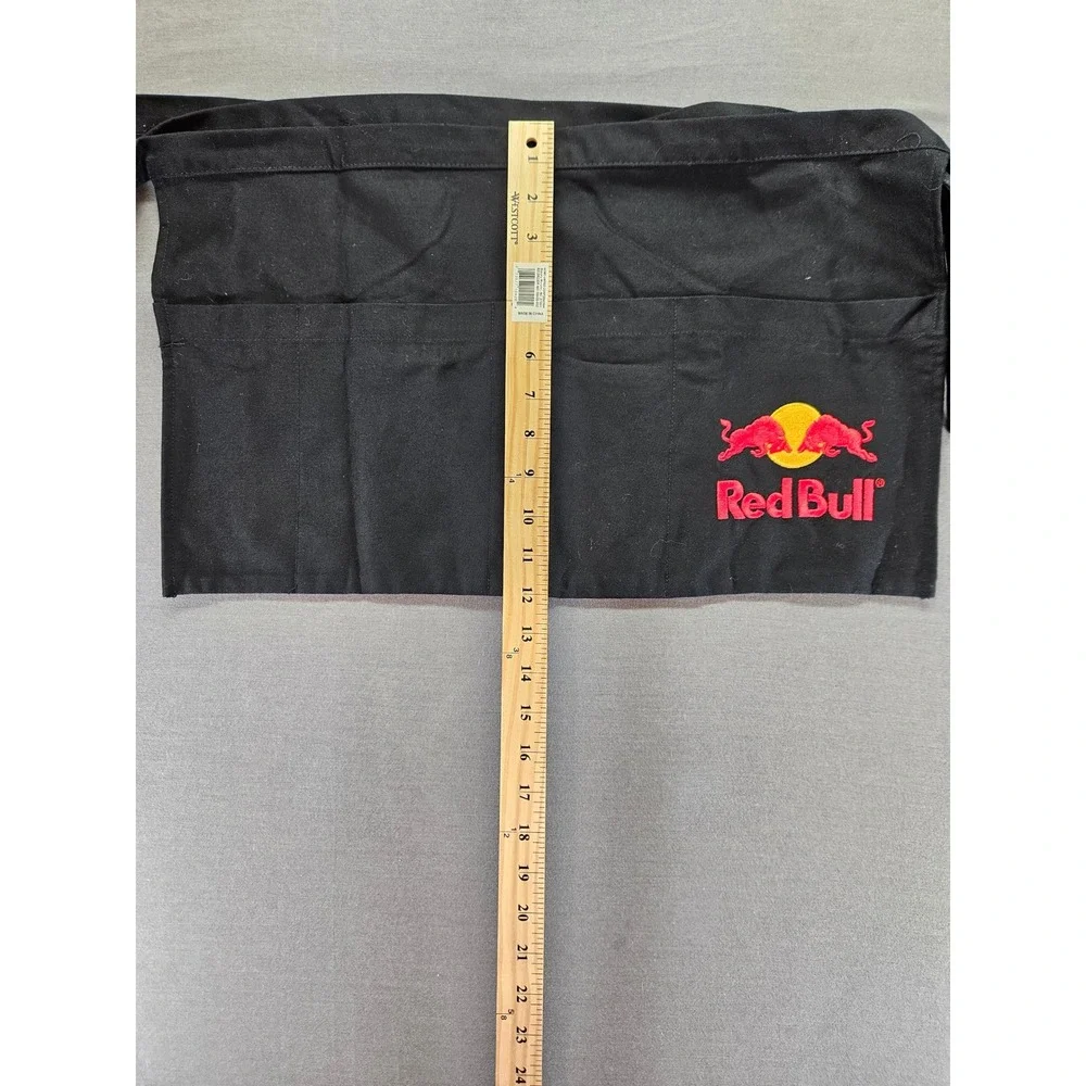 Red Bull Energy Drink Server Waist Apron Black 3 Pocket Bartender Barista Promo